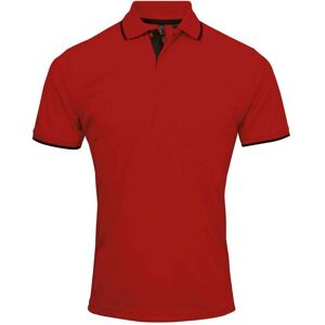(4XL, Red/Black) Premier Mens Coolchecker Contrast Pique Polo Shirt (4XL, Red/Black) Premier Mens Coolchecker Contrast Pique Polo Shirt