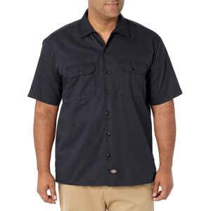 Dickies Men's Short Sleeve Work Big and Tall Button Down Shirt Black 5XL Plus UK Dickies Men's Short Sleeve Work Big and Tall Button Down Shirt Black 5XL Plus UK