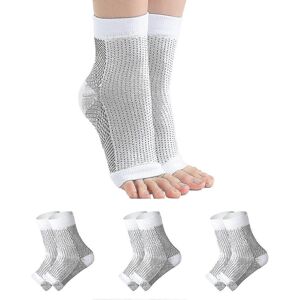 Kikidex (White, L XL) 3 Pairs Neuropathy Socks, Soothe Socks For Neuropathy Pain, Tendon Kikidex (White, L XL) 3 Pairs Neuropathy Socks, Soothe Socks For Neuropathy Pain, Tendon