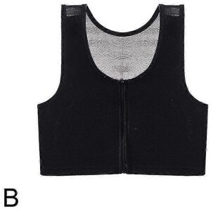 Kikidex (As show, White M) Bandage Chest Binder Zip Up Breast Binder Flat Slim Chest Sup Kikidex (As show, White M) Bandage Chest Binder Zip Up Breast Binder Flat Slim Chest Sup