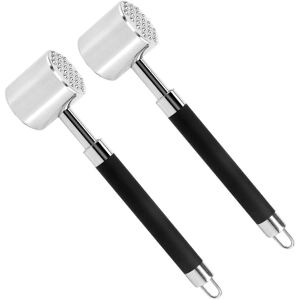 Kikidex (As show, One size) 2 Pcs Meat Tenderizer Mallet Tool,manual Hammer Pounder With Kikidex (As show, One size) 2 Pcs Meat Tenderizer Mallet Tool,manual Hammer Pounder With