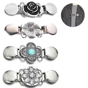 Kikidex (As show, One size) 4 Pieces Vintage Sweater Shawl Clips Retro Cardigan Collar C Kikidex (As show, One size) 4 Pieces Vintage Sweater Shawl Clips Retro Cardigan Collar C