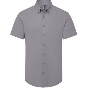 (5XL, Steel Grey) Premier Mens Supreme Oxford Short-Sleeved Formal Shirt (5XL, Steel Grey) Premier Mens Supreme Oxford Short-Sleeved Formal Shirt