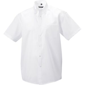 (19.5inch, White) Russell Collection Mens Short Sleeve Ultimate Non-Iron Shirt (19.5inch, White) Russell Collection Mens Short Sleeve Ultimate Non-Iron Shirt