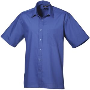 (18, Royal) Premier Mens Short Sleeve Formal Poplin Plain Work Shirt (18, Royal) Premier Mens Short Sleeve Formal Poplin Plain Work Shirt