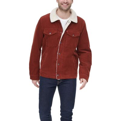Levi's Corduroy Sherpa Trucker Denim Jacket, Rust, X-Large US Levi's Corduroy Sherpa Trucker Denim Jacket, Rust, X-Large US