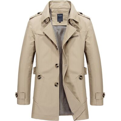 Unbranded (Light Khaki, L) Winter Midlong Mens Jacket Stylish Casual Overcoat Slim Coat Tr Unbranded (Light Khaki, L) Winter Midlong Mens Jacket Stylish Casual Overcoat Slim Coat Tr