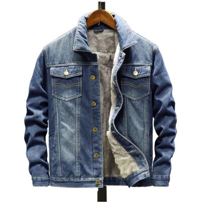 Unbranded (Dark Blue, Asian 5XL = UK 3XL) Denim Jacket Sherpa Fleece Lined Button Up Jean Unbranded (Dark Blue, Asian 5XL = UK 3XL) Denim Jacket Sherpa Fleece Lined Button Up Jean