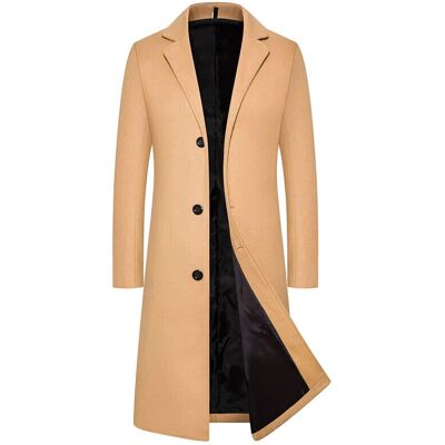 Unbranded (camel, 5XL) Men Single Breasted Long Jacket Trench Coat Artificia Wool Overcoat Unbranded (camel, 5XL) Men Single Breasted Long Jacket Trench Coat Artificia Wool Overcoat