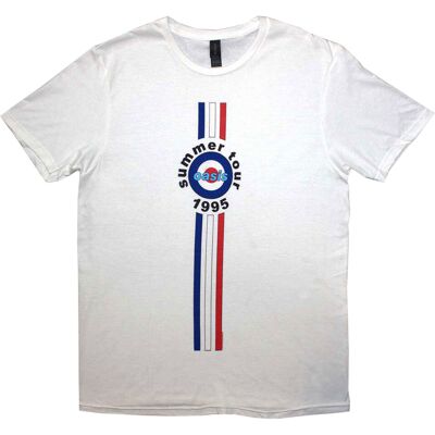 (M) Oasis T Shirt Stripes 95 Band Logo new Official Mens White (M) Oasis T Shirt Stripes 95 Band Logo new Official Mens White