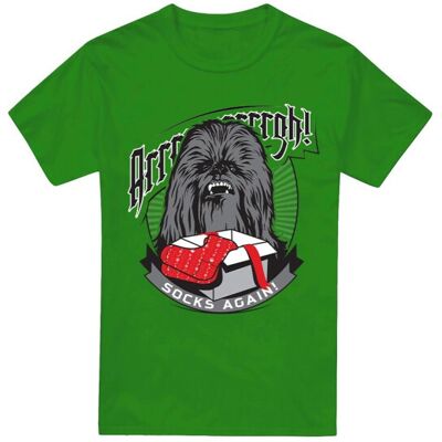 (L, Kelly Green) Star Wars Mens Arrrrgh! Socks Again! Chewbacca Christmas T-Shir (L, Kelly Green) Star Wars Mens Arrrrgh! Socks Again! Chewbacca Christmas T-Shir