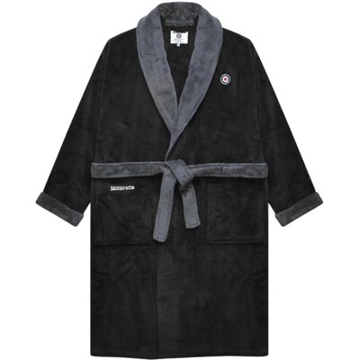 (L-XL, Black/Iron) Lambretta Mens Luxury AW25 Dressing Gown (L-XL, Black/Iron) Lambretta Mens Luxury AW25 Dressing Gown