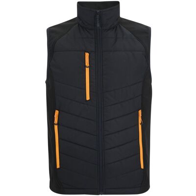 (XS, Black/Orange Pop) Regatta Mens Full Zip Gilet (XS, Black/Orange Pop) Regatta Mens Full Zip Gilet