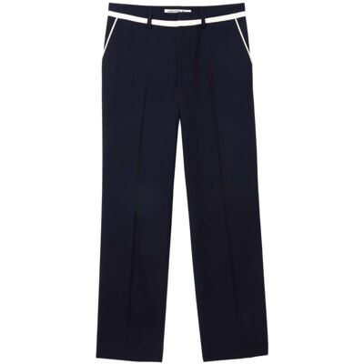 (40R, Blue) Lacoste Mens Badge Straight Suit Trousers (40R, Blue) Lacoste Mens Badge Straight Suit Trousers