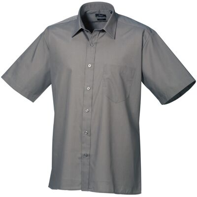 Premier Mens Short Sleeve Formal Poplin Plain Work Shirt Premier Mens Short Sleeve Formal Poplin Plain Work Shirt