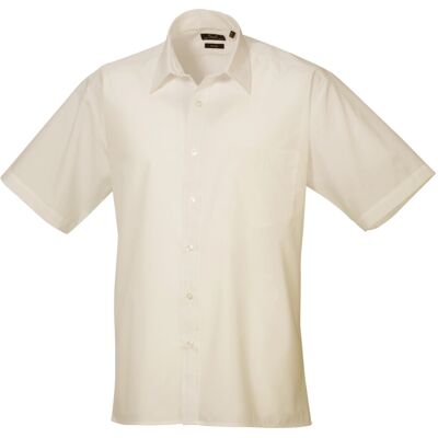 Premier Mens Short Sleeve Formal Poplin Plain Work Shirt - Shirt Premier Mens Short Sleeve Formal Poplin Plain Work Shirt - Shirt