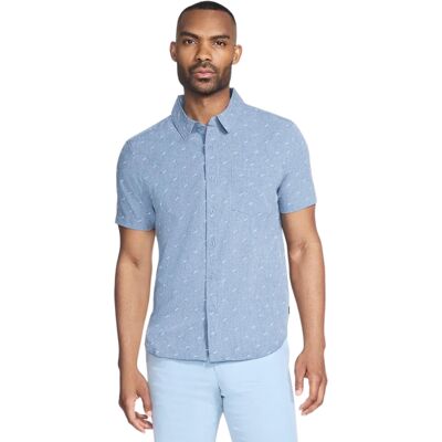 (XXL, Denim) Skechers Mens Go Walk Air Printed Short-Sleeved Shirt (XXL, Denim) Skechers Mens Go Walk Air Printed Short-Sleeved Shirt