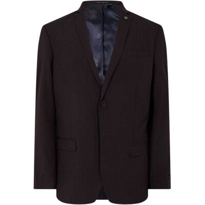 (42 in, Burgundy) Ted Baker Mens Plain Single-Breasted Blazer (42 in, Burgundy) Ted Baker Mens Plain Single-Breasted Blazer