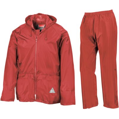 (XL, Red) Result Mens Heavyweight Waterproof Rain Suit (Jacket & Trouser Suit) (XL, Red) Result Mens Heavyweight Waterproof Rain Suit (Jacket & Trouser Suit)