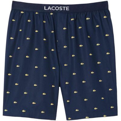 (XL, Navy) Lacoste Mens Poplin All-Over Print Pyjama Shorts (XL, Navy) Lacoste Mens Poplin All-Over Print Pyjama Shorts