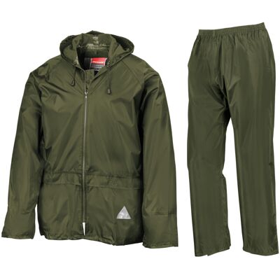 (2XL, Olive) Result Mens Heavyweight Waterproof Rain Suit (Jacket & Trouser Suit (2XL, Olive) Result Mens Heavyweight Waterproof Rain Suit (Jacket & Trouser Suit