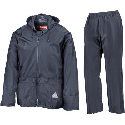 (2XL, Navy) Result Mens Heavyweight Waterproof Rain Suit (Jacket & Trouser Suit) (2XL, Navy) Result Mens Heavyweight Waterproof Rain Suit (Jacket & Trouser Suit)