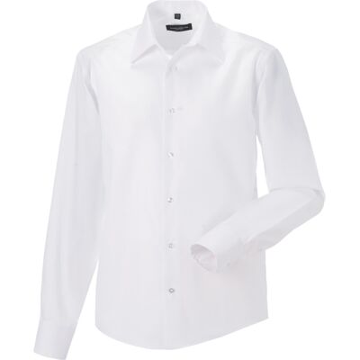 (19.5inch, White) Russell Collection Mens Long Sleeve Tailored Ultimate Non-Iron (19.5inch, White) Russell Collection Mens Long Sleeve Tailored Ultimate Non-Iron