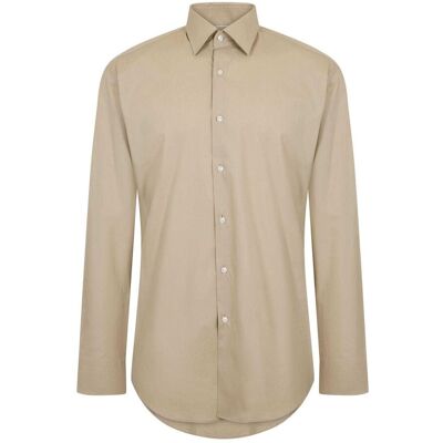 (17.5in, Beige) Hugo Boss Mens Kent Formal Shirt (17.5in, Beige) Hugo Boss Mens Kent Formal Shirt