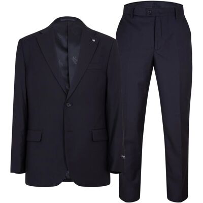 (48R, Black) Scotch Mens Plain Single-Breasted Suit Set (48R, Black) Scotch Mens Plain Single-Breasted Suit Set