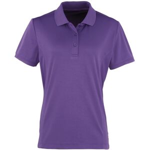 Premier Coolchecker Purple Polo T-Shirt - Womens Pique Top Premier Coolchecker Purple Polo T-Shirt - Womens Pique Top