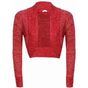 Louise201616 (Red, ML 12-14) Womens Lurex Bolero Shrug Long Sleeve Shiny Knitted Top Cardigan Louise201616 (Red, ML 12-14) Womens Lurex Bolero Shrug Long Sleeve Shiny Knitted Top Cardigan