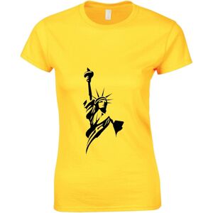 Gildan (Yellow, L) USA New York Harbor Statue of Liberty United States Ladies Women T S Gildan (Yellow, L) USA New York Harbor Statue of Liberty United States Ladies Women T S