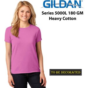 (M) Gildan Female Ladies Womens Heavy Cotton Basic Azalea Pink T-Shirt Tee Tops (M) Gildan Female Ladies Womens Heavy Cotton Basic Azalea Pink T-Shirt Tee Tops