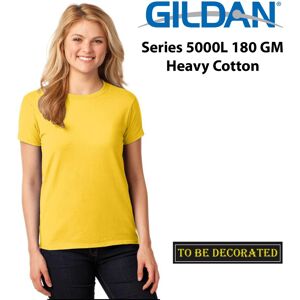 (2XL) Gildan Female Ladies Womens Heavy Cotton Basic Daisy Yellow T-Shirt Tee To (2XL) Gildan Female Ladies Womens Heavy Cotton Basic Daisy Yellow T-Shirt Tee To