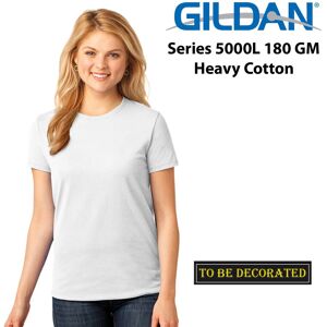 (2XL) Gildan Female Ladies Womens Heavy Cotton Basic White T-Shirt Tee Tops (2XL) Gildan Female Ladies Womens Heavy Cotton Basic White T-Shirt Tee Tops