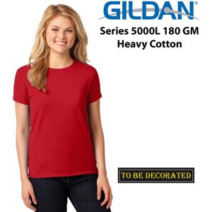 (XL) Gildan Female Ladies Womens Heavy Cotton Basic Red T-Shirt Tee Tops (XL) Gildan Female Ladies Womens Heavy Cotton Basic Red T-Shirt Tee Tops