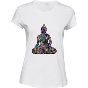 Gildan (XL) Sitting Rulai Buddha Statue Peace Flower White Ladies Women T Shirt Tee Top Gildan (XL) Sitting Rulai Buddha Statue Peace Flower White Ladies Women T Shirt Tee Top