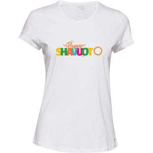 Gildan (M) Jewish Happy Shavuot Colourful Text White Ladies Women T Shirt Tee Top Femal Gildan (M) Jewish Happy Shavuot Colourful Text White Ladies Women T Shirt Tee Top Femal