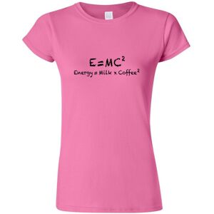 Gildan (S) E=mc2 Energy Milk Coffee Funny Einstein Ladies Womens Pink T-Shirt Tee Tops Gildan (S) E=mc2 Energy Milk Coffee Funny Einstein Ladies Womens Pink T-Shirt Tee Tops
