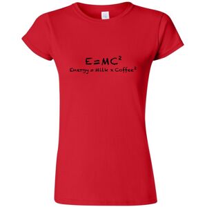 Gildan (M) E=mc2 Energy Milk Coffee Funny Einstein Ladies Womens Red T-Shirt Tee Top Fe Gildan (M) E=mc2 Energy Milk Coffee Funny Einstein Ladies Womens Red T-Shirt Tee Top Fe