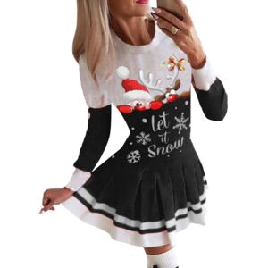 Unbranded (Black, M) Christmas Womens Long Sleeve Xmas Santa Mini Dress Party Holiday Colo Unbranded (Black, M) Christmas Womens Long Sleeve Xmas Santa Mini Dress Party Holiday Colo