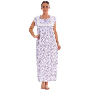 (Lavender, M) Malay Women Sleeveless Nightwear Floral Print 100% Cotton Long Nig (Lavender, M) Malay Women Sleeveless Nightwear Floral Print 100% Cotton Long Nig