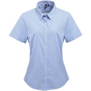 Premier Womens/Ladies Microcheck Short Sleeve Cotton Shirt Premier Womens/Ladies Microcheck Short Sleeve Cotton Shirt