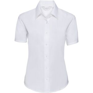 (4XL, White) Russell Collection Ladies/Womens Short Sleeve Easy Care Oxford Shir (4XL, White) Russell Collection Ladies/Womens Short Sleeve Easy Care Oxford Shir