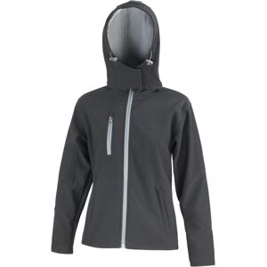 (2XL, Black/Grey) Result Core Womens/Ladies Lite Hooded Softshell Jacket (2XL, Black/Grey) Result Core Womens/Ladies Lite Hooded Softshell Jacket