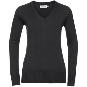 Russell Collection Ladies/Womens V-Neck Knitted Pullover Sweatshirt Russell Collection Ladies/Womens V-Neck Knitted Pullover Sweatshirt