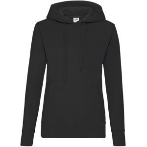 (L, Black) Fruit Of The Loom Ladies Lady Fit Hooded Sweatshirt / Hoodie (L, Black) Fruit Of The Loom Ladies Lady Fit Hooded Sweatshirt / Hoodie