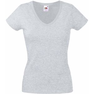 (M, Heather Grey) Fruit Of The Loom Ladies Lady-Fit Valueweight V-Neck Short Sle (M, Heather Grey) Fruit Of The Loom Ladies Lady-Fit Valueweight V-Neck Short Sle