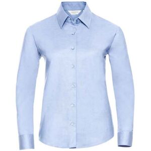 (XS, Oxford Blue) Russell Womens/Ladies Oxford Easy-Care Long-Sleeved Shirt (XS, Oxford Blue) Russell Womens/Ladies Oxford Easy-Care Long-Sleeved Shirt