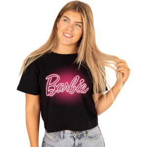 (Medium) Barbie Cropped Short Sleeved T-Shirt (Womens Black) (Medium) Barbie Cropped Short Sleeved T-Shirt (Womens Black)